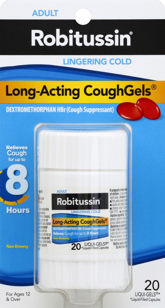 slide 4 of 4, Robitussin Cough Gels 20 ea, 20 ct