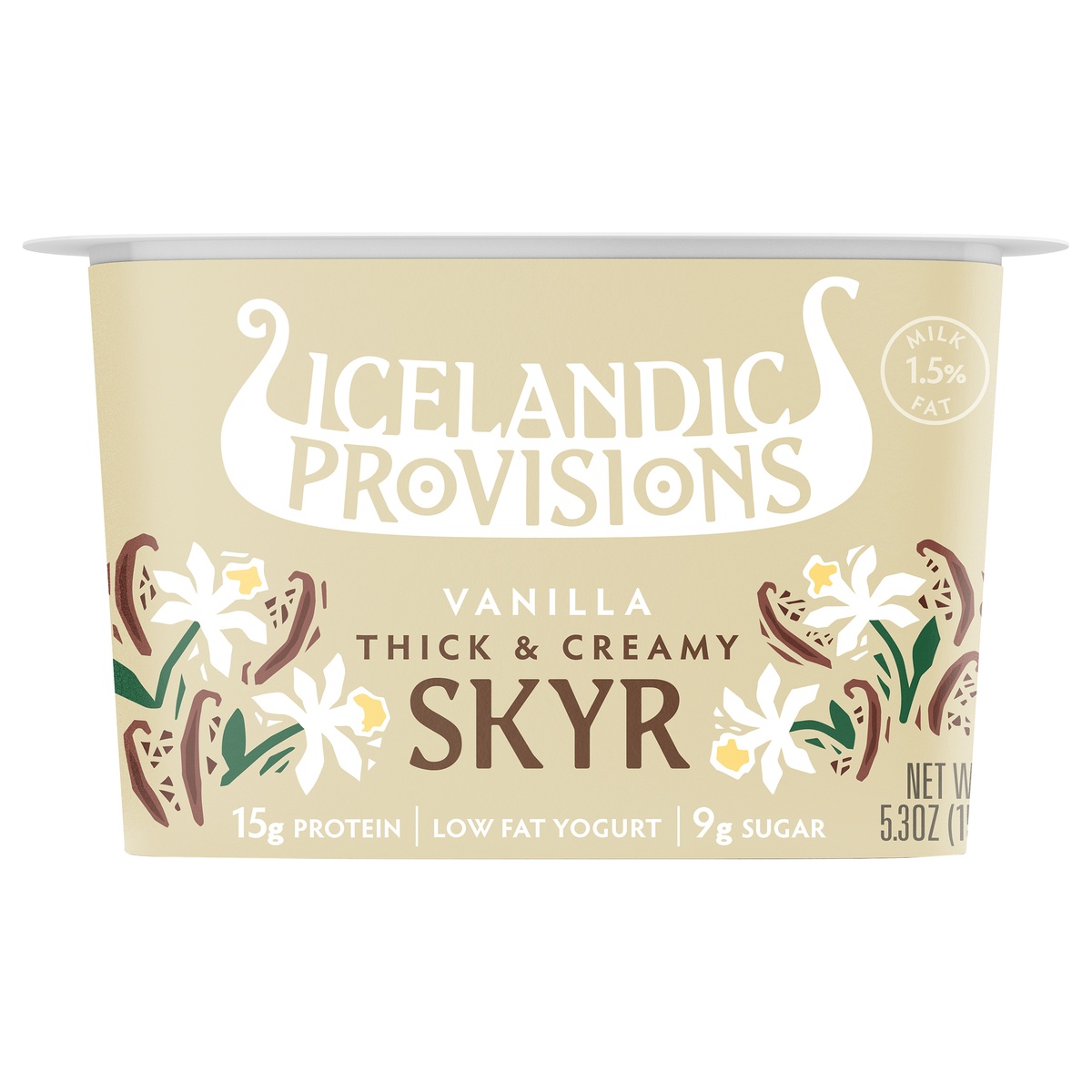 slide 1 of 1, Icelandic Provisions Vanilla Skyr Yogurt - 5.3oz, 