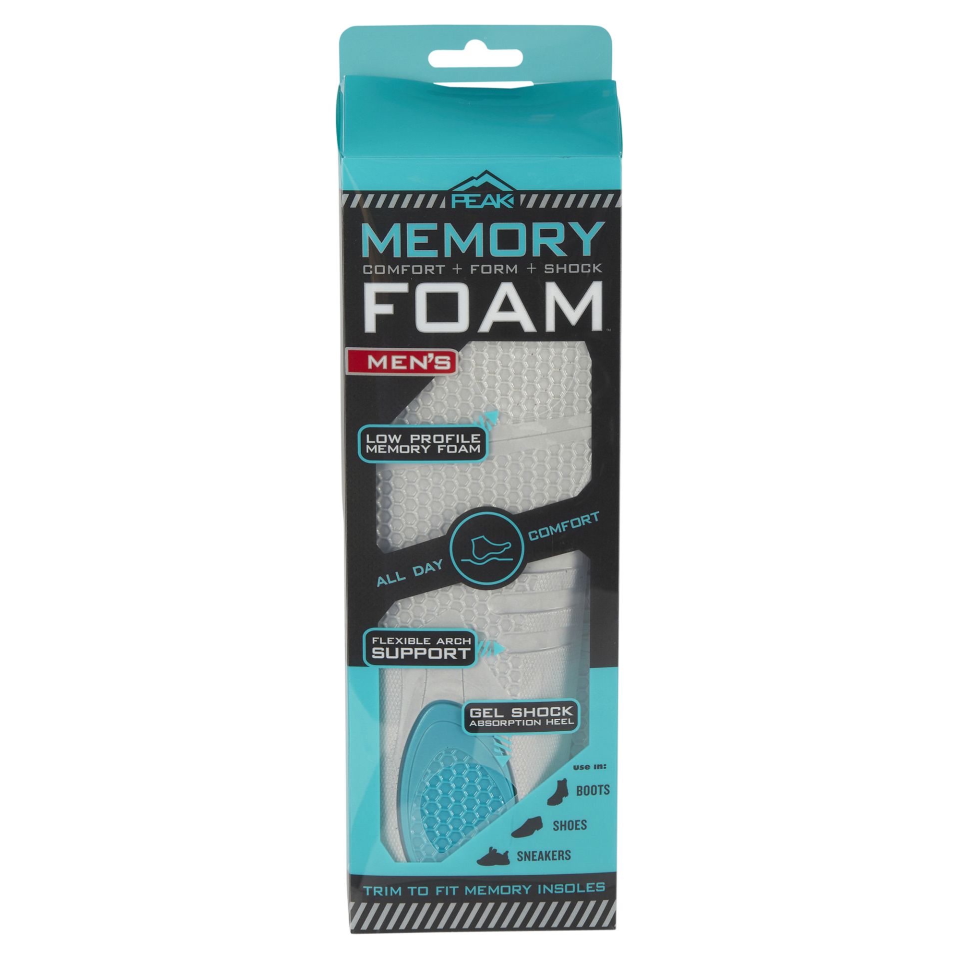 slide 1 of 1, Peak Memory Foam Insole, Men's, One Size