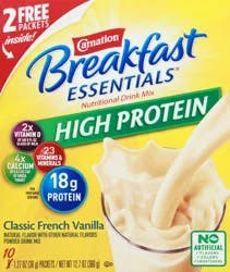 Carnation Breakfast Essentials High Protein Classic French Vanilla Nutritional Drink Mix 10 ea