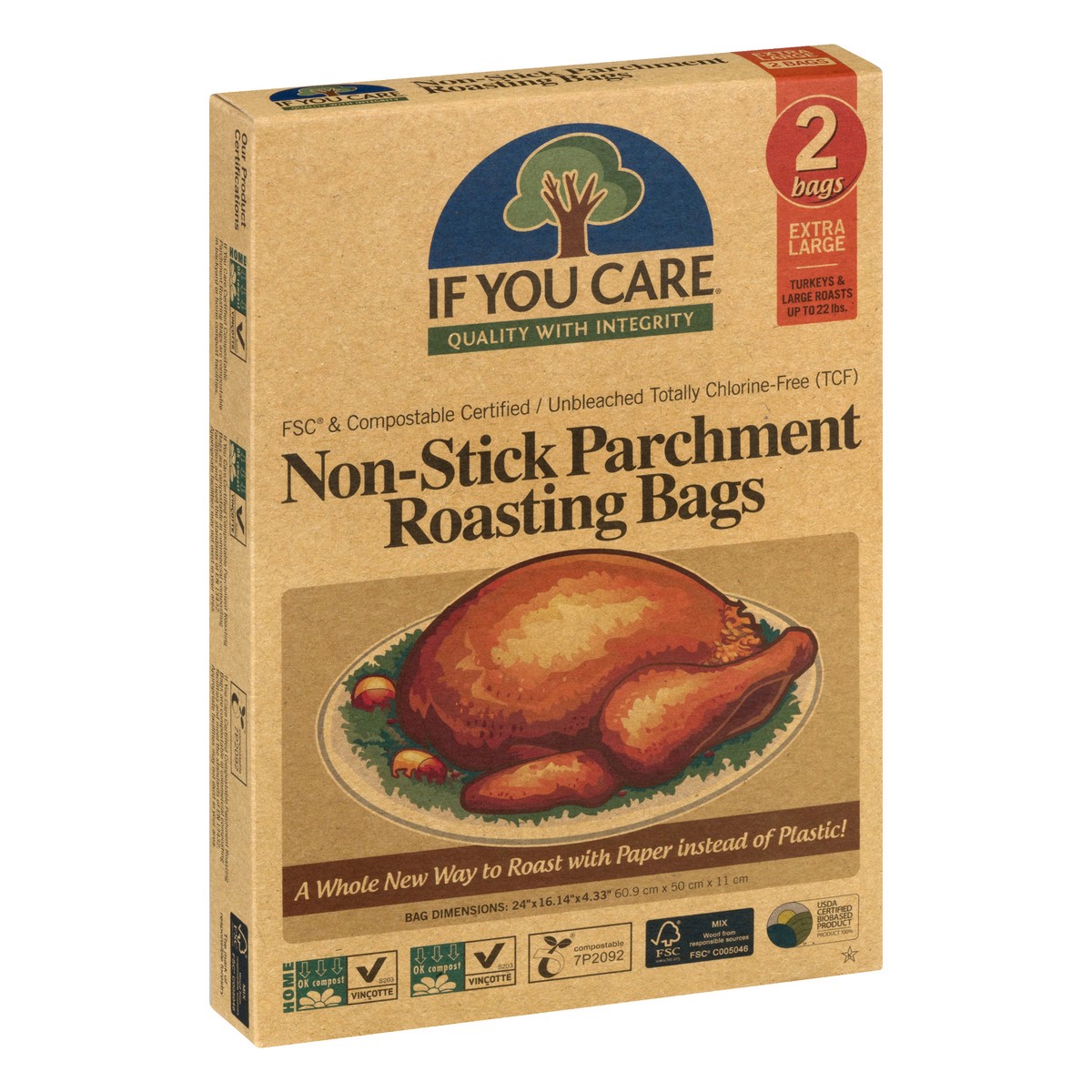 slide 2 of 10, If You Care Extra Large Non-Stick Parchment Roasting Bags 2 ea, 2 ct