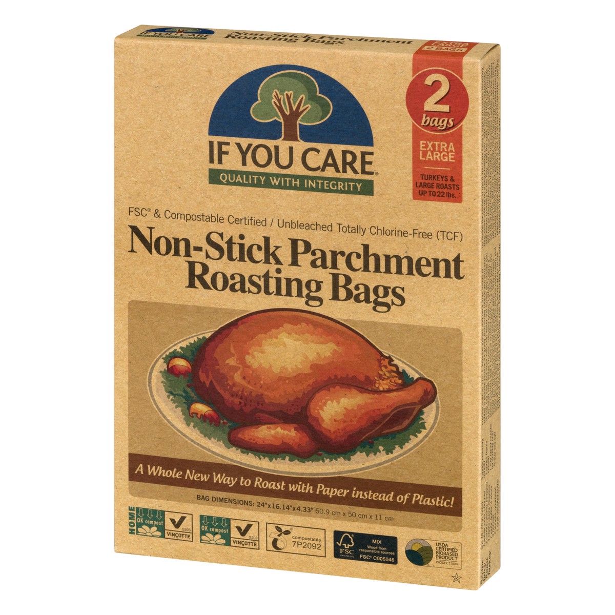 slide 4 of 10, If You Care Extra Large Non-Stick Parchment Roasting Bags 2 ea, 2 ct