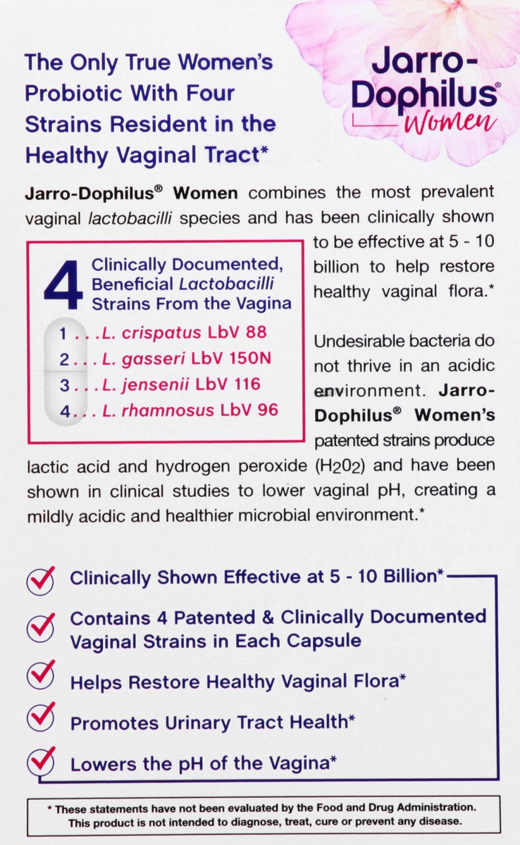 slide 9 of 13, Jarrow Formulas Jarro-Dophilus Women Veggie Caps Vaginal Probiotic 30 ea, 30 ct