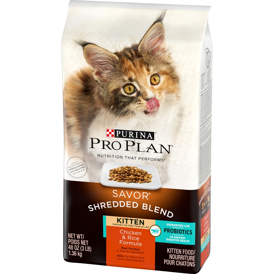 Pro Plan Savor Shredded Blend Chicken & Rice Formula Dry Kitten Food 3 lb Shipt