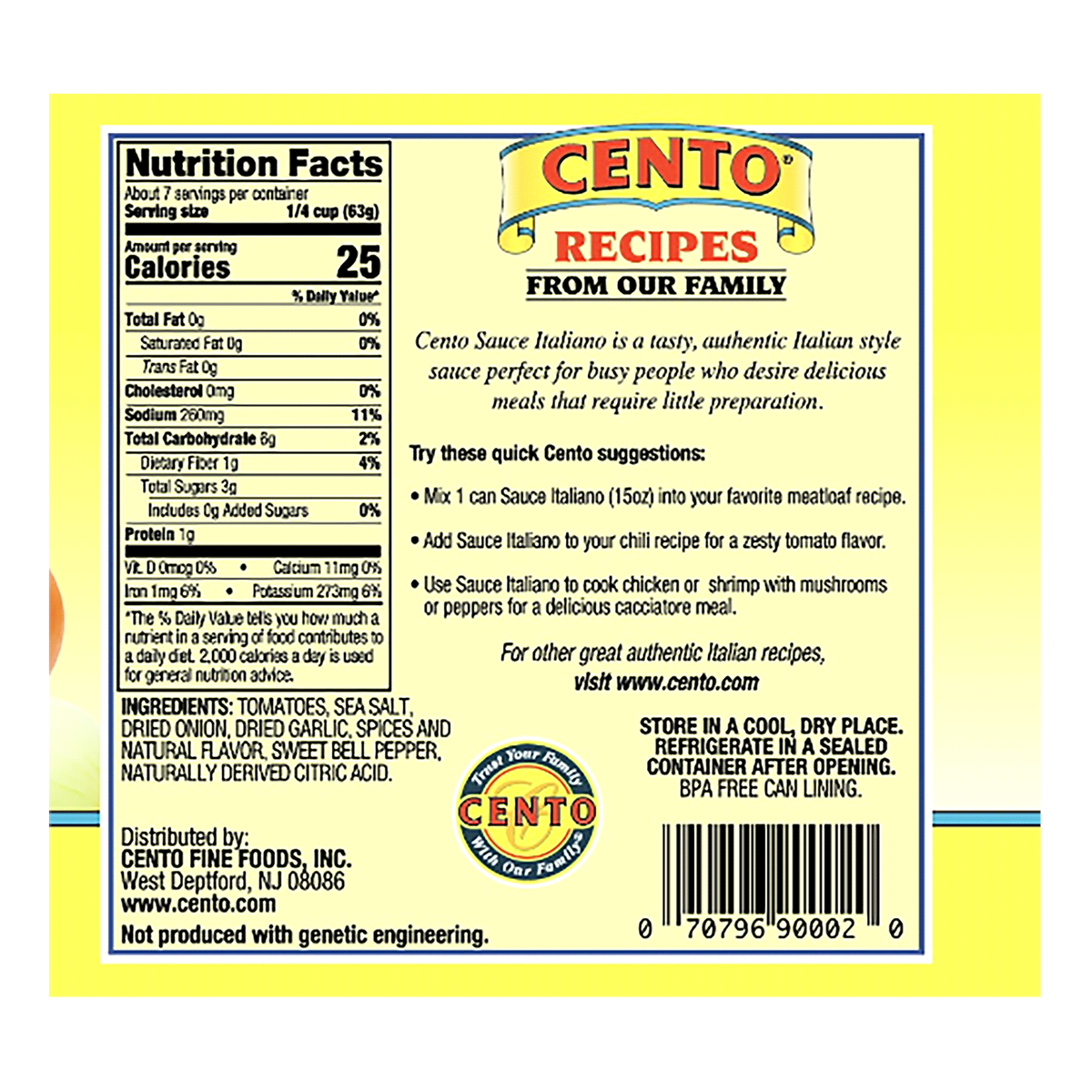 slide 3 of 5, Cento Italiano Tomato Sauce, 15 oz