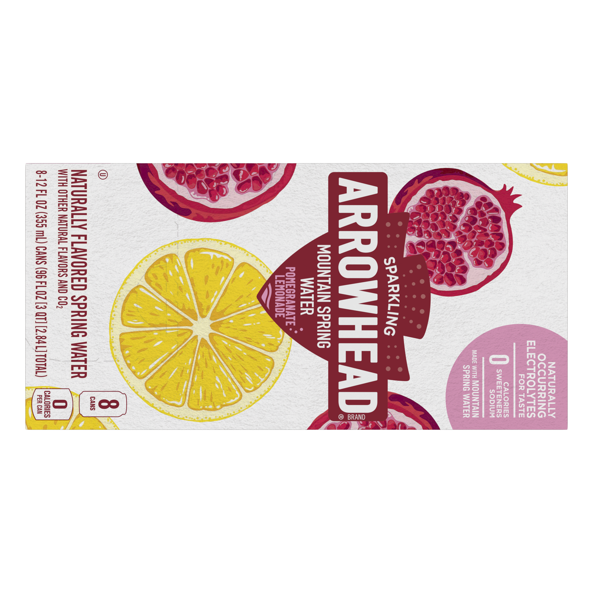 slide 1 of 6, Arrowhead Sparkling Water, Pomegranate Lemonade- 12 oz, 12 oz