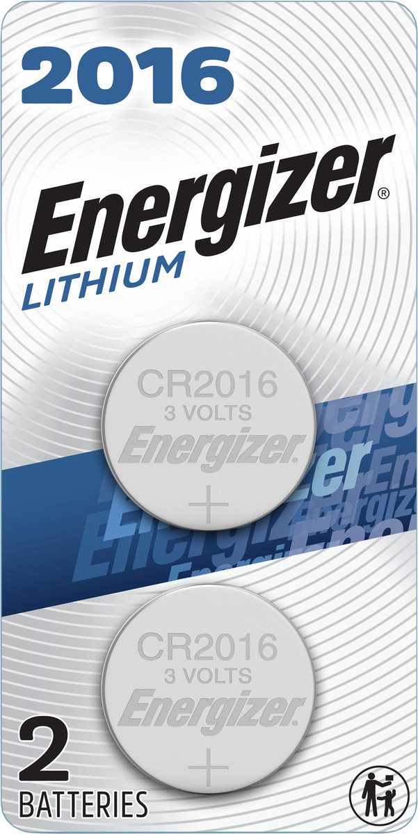 slide 2 of 3, Energizer 2016 Batteries (2 Pack), 3V Lithium Coin Batteries, 1 ct