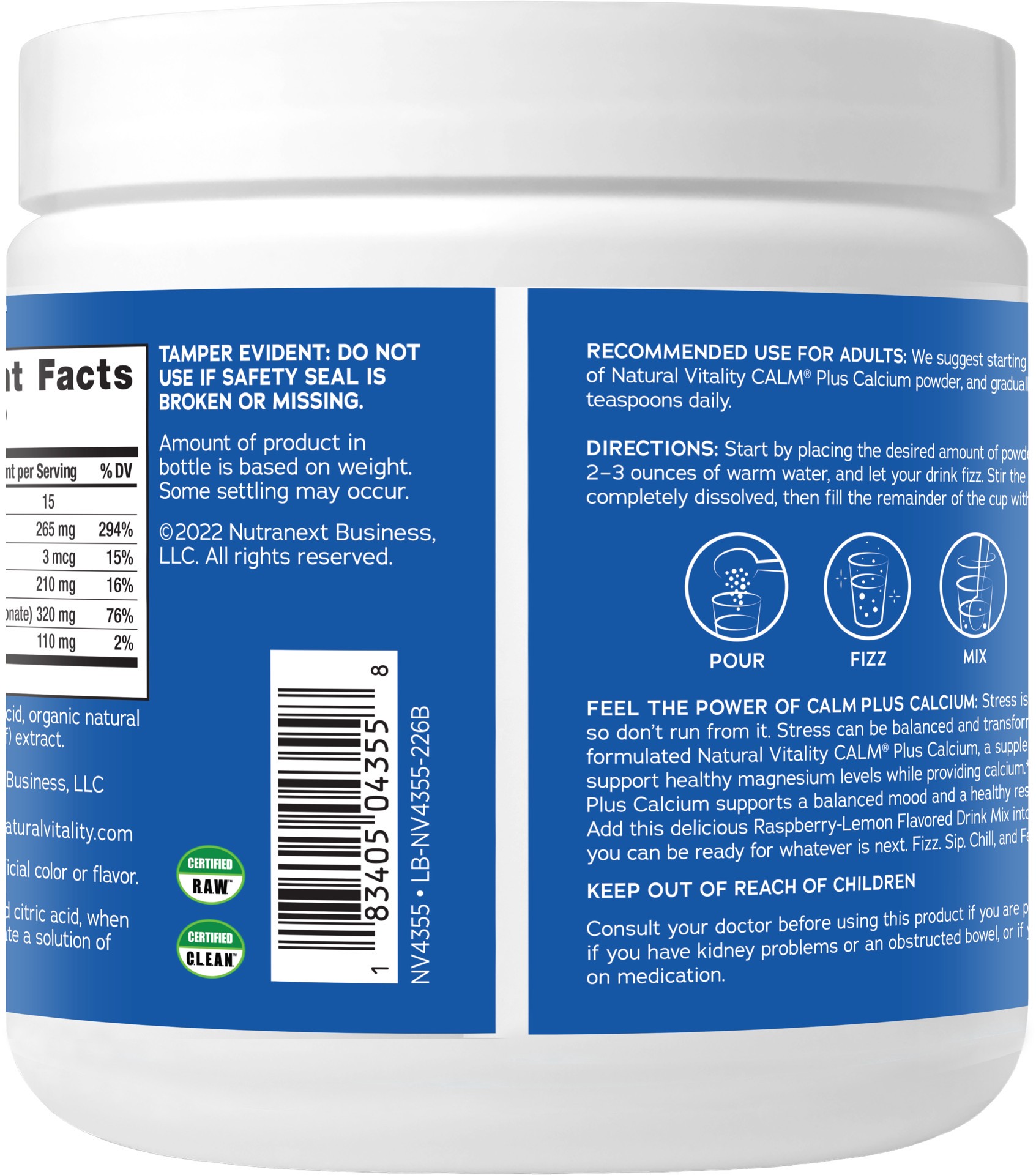 slide 4 of 5, Natural Vitality Raspberry Lemon Calm Plus Calcium, 1 ct