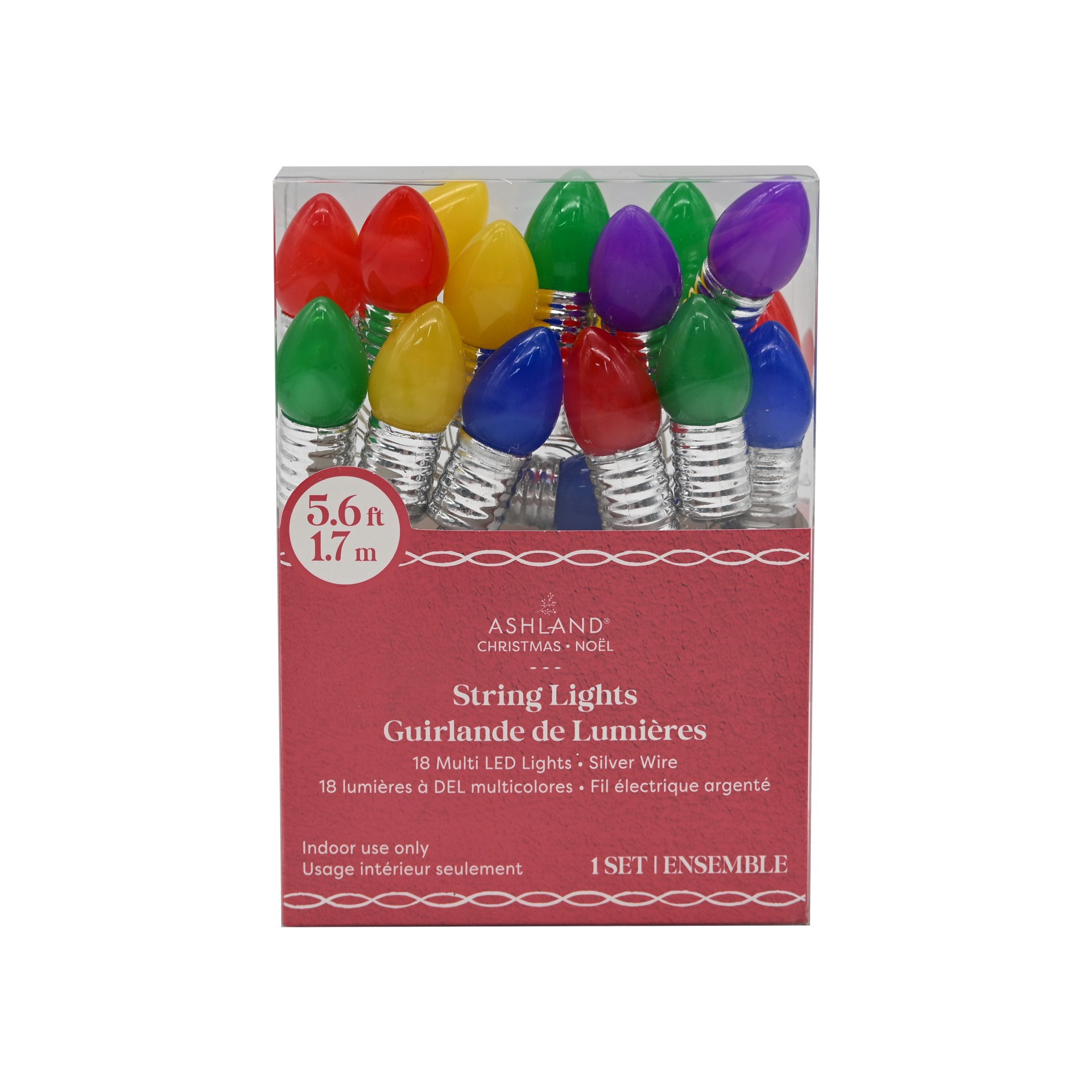 slide 2 of 3, 18ct. Multicolor Led Traditional Bulb String Lights On Silver Wire By Ashland, 18 ct