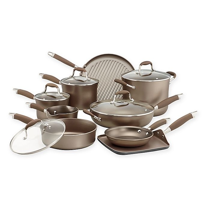 slide 1 of 5, Anolon Advanced Umber Cookware Set, 14 ct