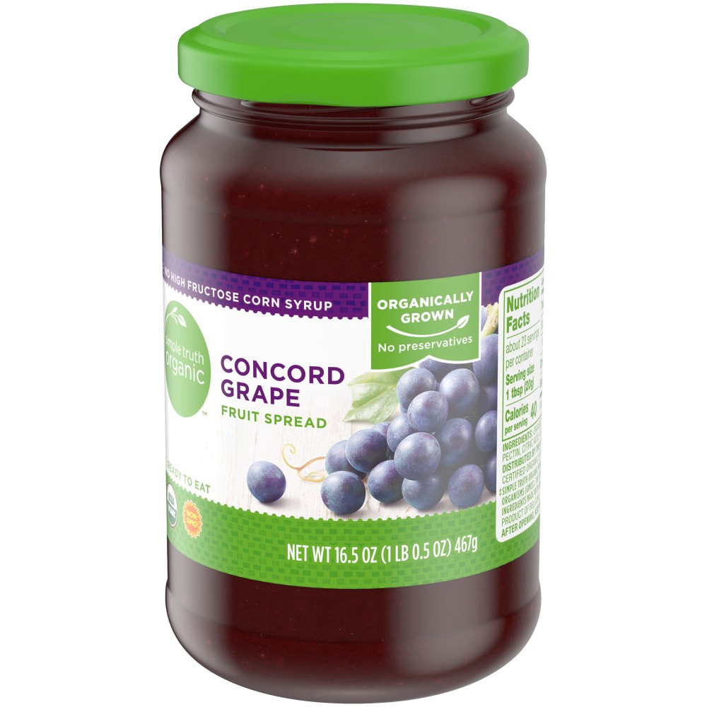 slide 3 of 6, Simple Truth Organic Concord Grape Fruit Spread, 16.5 oz