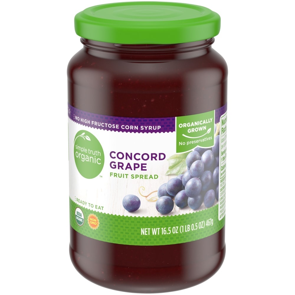 slide 1 of 1, Simple Truth Organic Concord Grape Fruit Spread, 16.5 oz