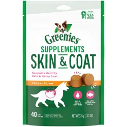 Greenies Skin & Coat Chicken Flavor Supplements 40 ea