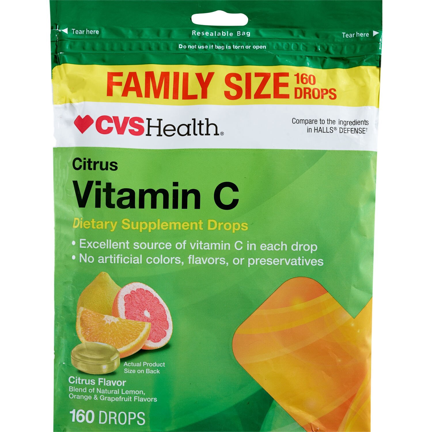 slide 1 of 1, CVS Health Assorted Citrus Vitamin C Drops, 160 ct