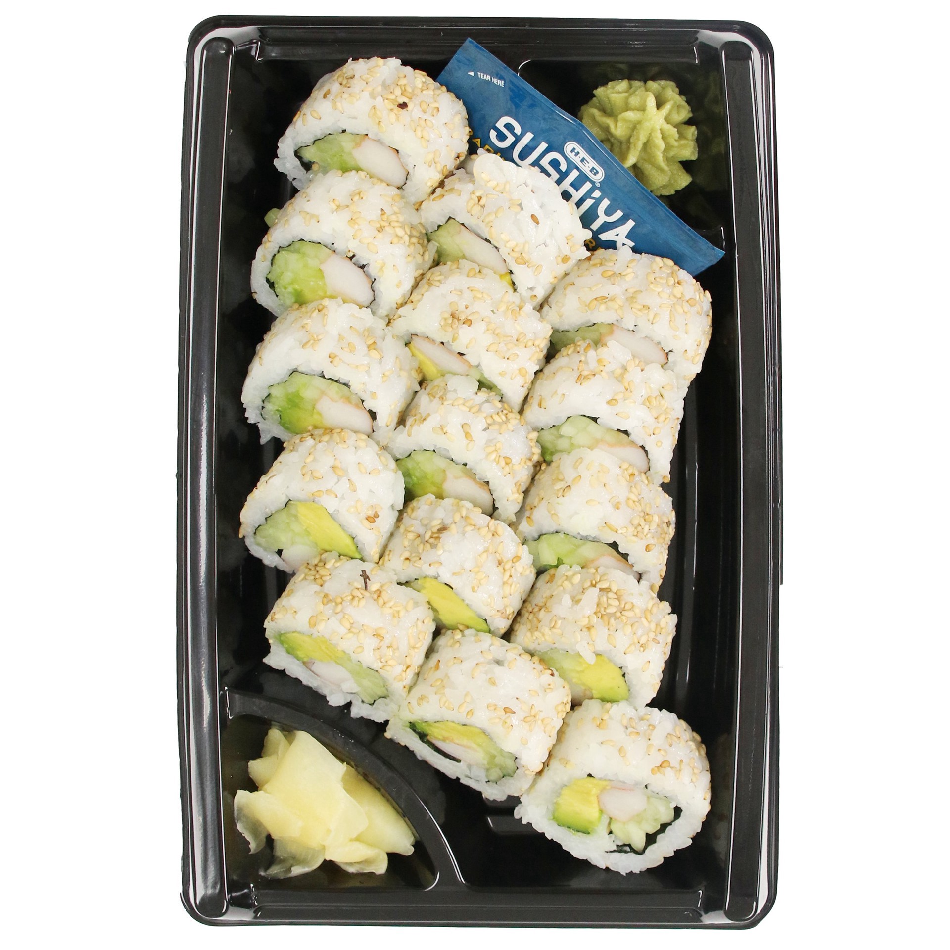 slide 1 of 1, H-E-B Sushiya California Sushi Roll Value Pack, 10.8 oz