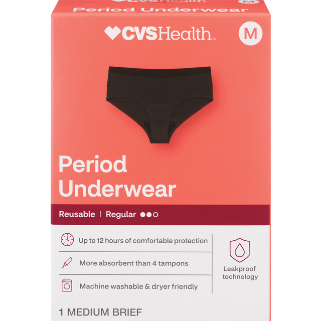 slide 1 of 1, Cvs Health Reuseable Period Underwear, Size M, 1 Ct, 1 ct