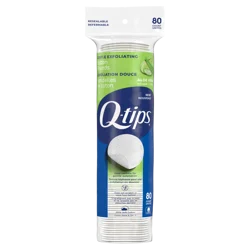 Q-Tips® Cotton Swabs Gentle Exfloiting Cotton Round, 80 ct