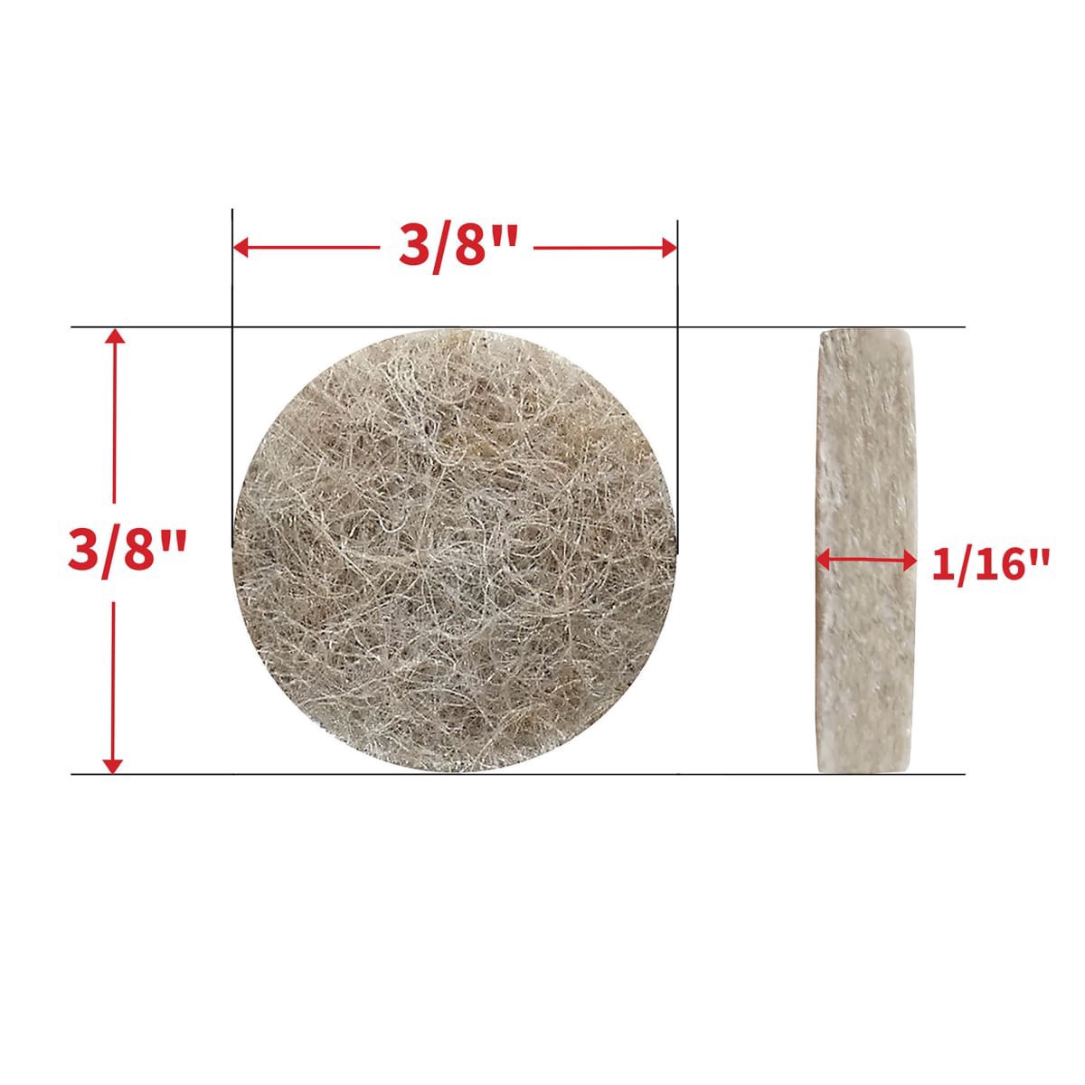 slide 20 of 29, Super Sliders 3/8" Round Self-Stick Felt Pads, Beige (84), 84 ct