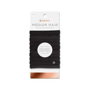 slide 1 of 1, Gimme Medium Hair Elastics, Black, 10 Ct, 10 ct