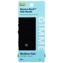 Gimme Medium Hair Elastics, Black, 10 ct
