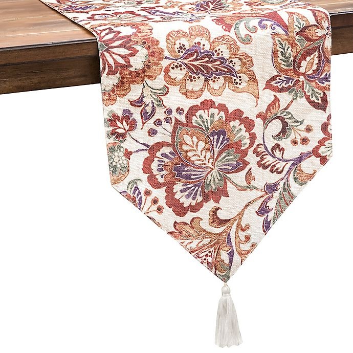 slide 1 of 2, Croscill Delilah Floral Table Runner, 108 in