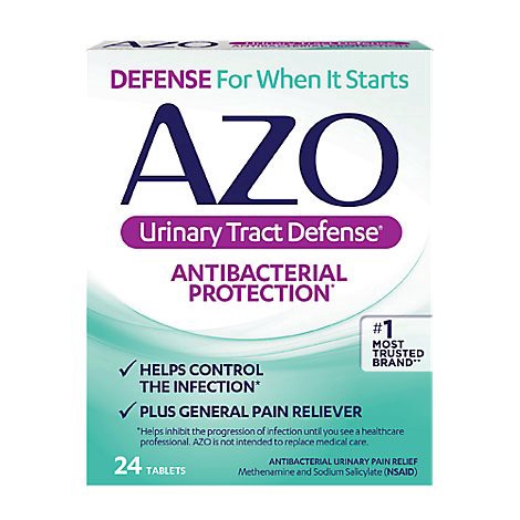 slide 1 of 1, Azo Urinary Tract Defense Antibacterial Protection Tablets - 24 Count, 24 ct