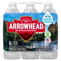 ARROWHEAD Brand 100% Mountain Spring Water, 16.9-ounce plastic bottles (Pack of 6)