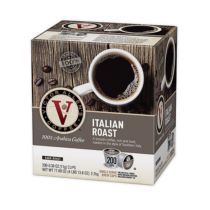 slide 1 of 1, Victor Allen Italian Roast Coffee Pods for Single Serve Coffee Makers, 200 ct