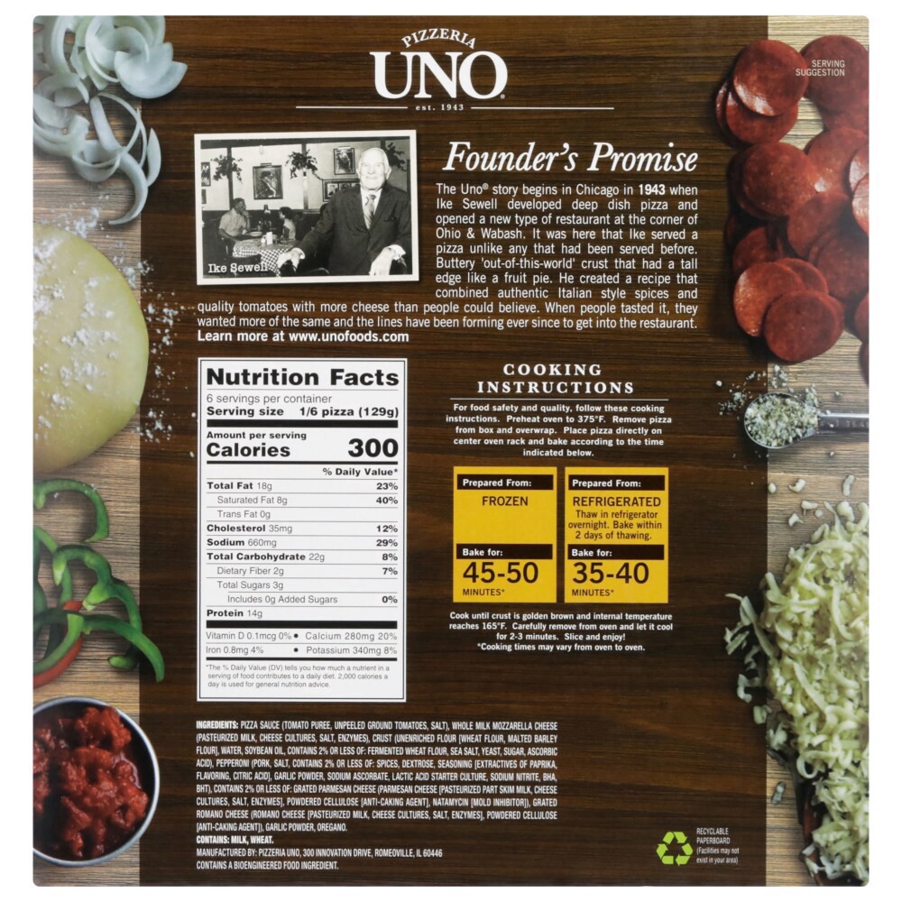 slide 6 of 6, Uno Foods Uno Pizzeria 9 Inch Deep Dish Pepperoni Pizza, 27.3 oz