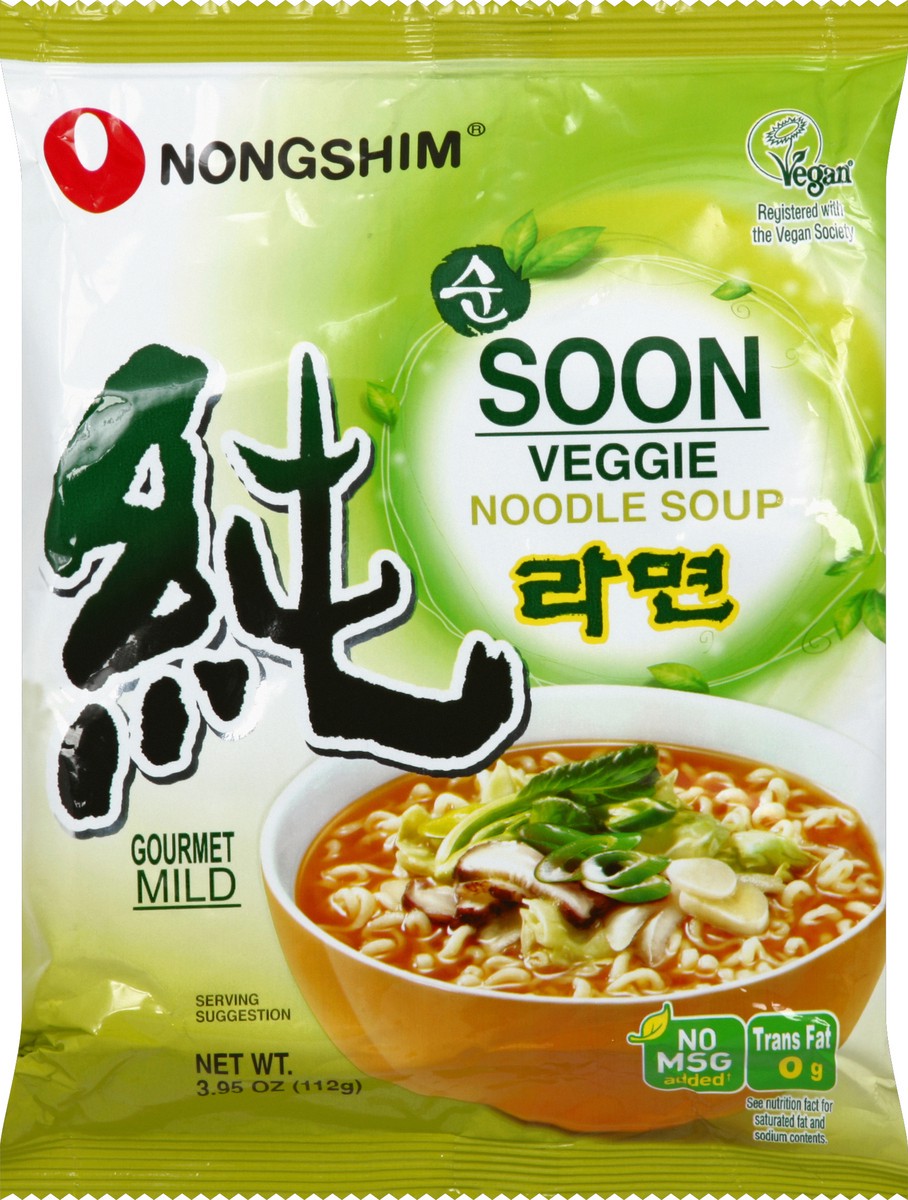 slide 3 of 5, Nongshim Gourmet Mild Soon Veggie Noodle Soup 3.95 oz, 3.95 oz