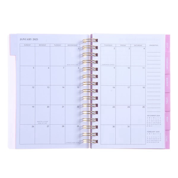 slide 3 of 4, 2025 Gartner Studios Weekly/Monthly Annual Planner, 5-5/8"" X 8"", Pink/White, January 2025 To December 2025, 1 ct