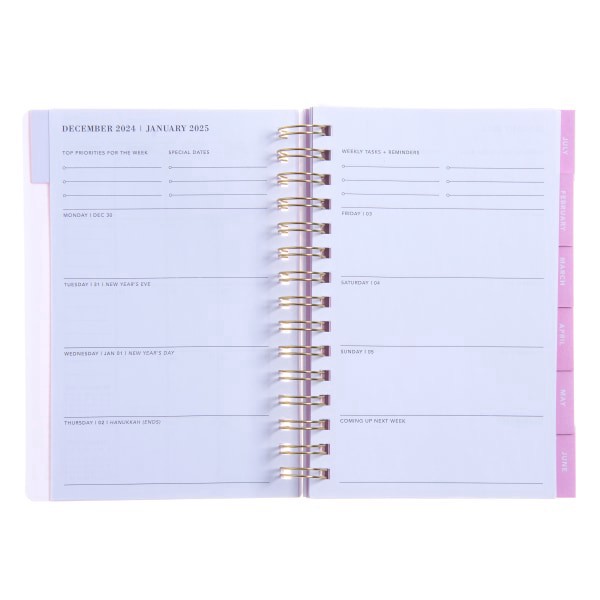 slide 2 of 4, 2025 Gartner Studios Weekly/Monthly Annual Planner, 5-5/8"" X 8"", Pink/White, January 2025 To December 2025, 1 ct