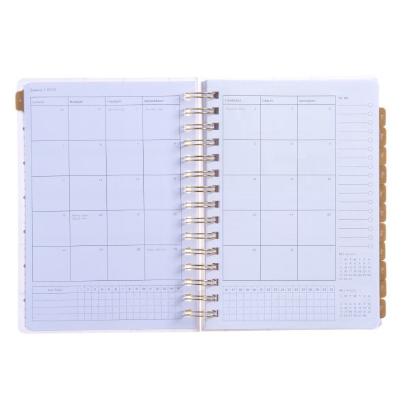 slide 5 of 5, 2025 Russell & Hazel Weekly/Monthly Spiral Frosted Planner, 5-7/8"" X 8-1/4"", Dew, January 2025 To December 2025, 1 ct