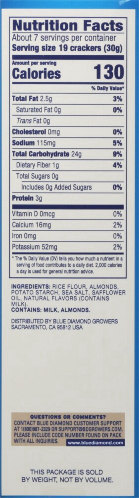 slide 2 of 7, Blue Diamond Nut-Thins Hint Of Sea Salt Rice Family Size Cracker Snacks, 7.7 oz