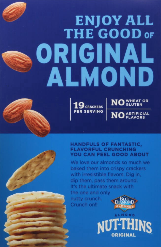 slide 3 of 7, Blue Diamond Nut-Thins Hint Of Sea Salt Rice Family Size Cracker Snacks, 7.7 oz