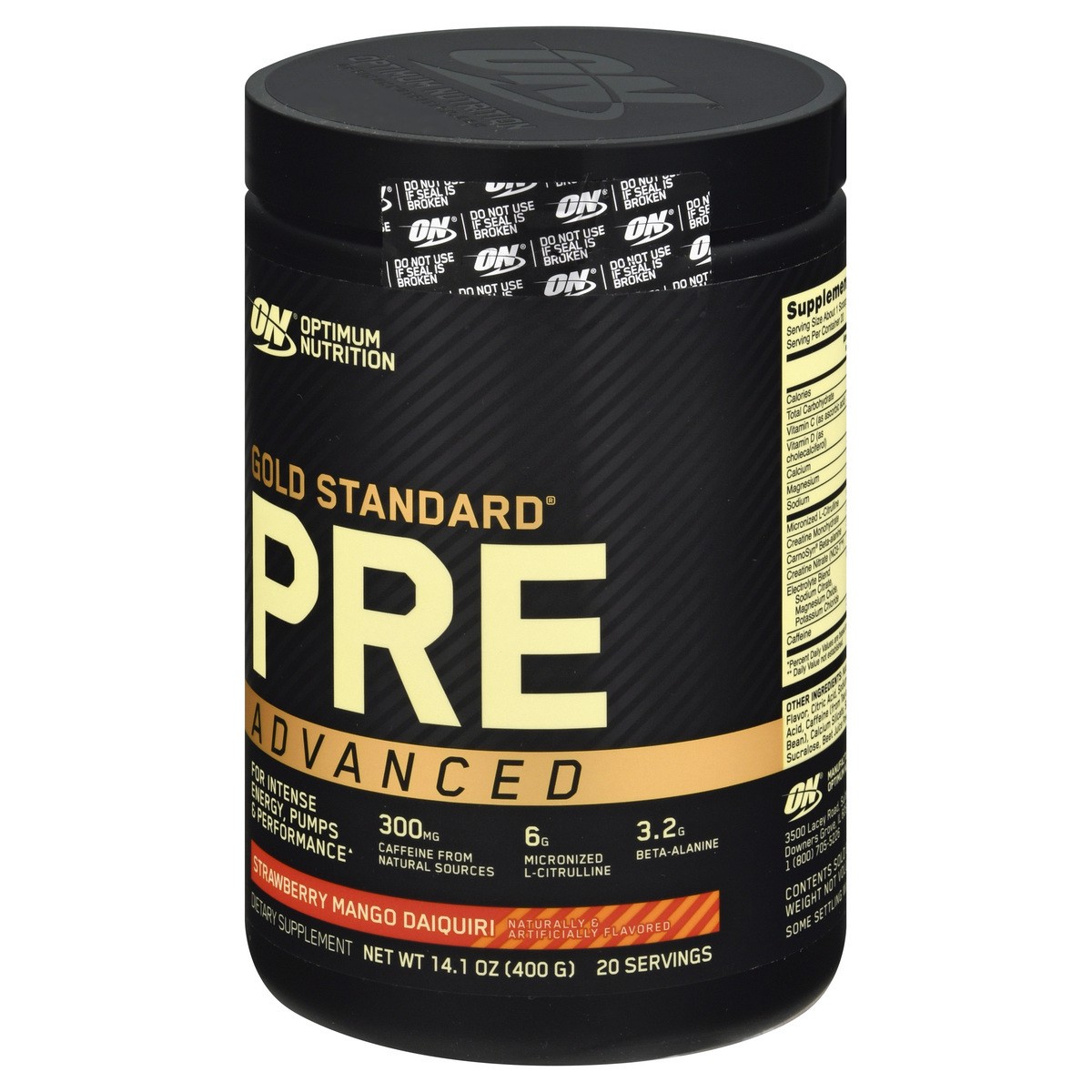 slide 4 of 9, Optimum Nutrition Gold Standard Advanced Strawberry Mango Daiquiri Pre-Workout 14.1 oz, 14.1 oz