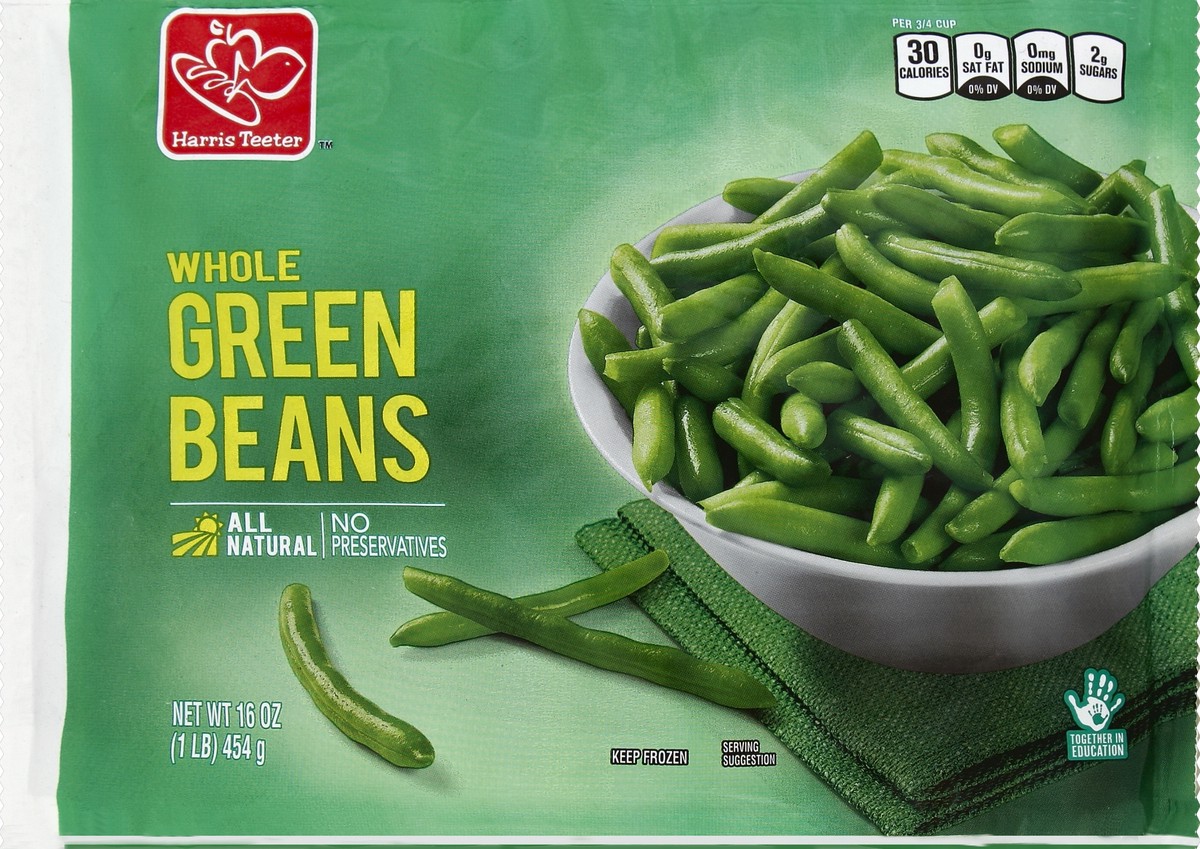 slide 2 of 3, Harris Teeter Whole Green Beans, 16 oz