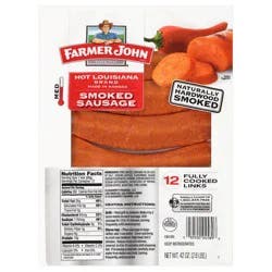 Farmer John Med Hot Louisiana Brand Smoked Sausage 12 ea