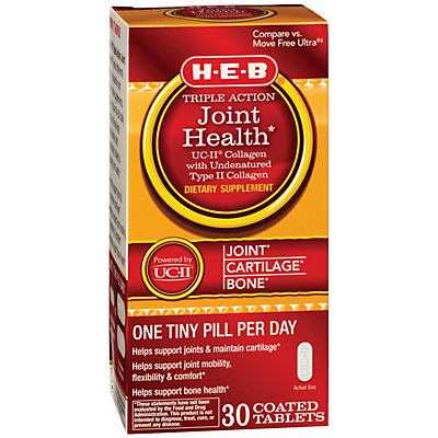 slide 1 of 1, H-E-B Ultra Triple Action Joint Health With Type I I Collagen, 30 ct