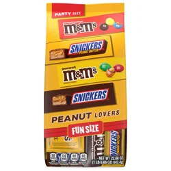 Mars SNICKERS& M&M''S Fun Size Peanut and Peanut Butter Chocolate Candy Variety Pack, 22.66 Oz Bulk Bag