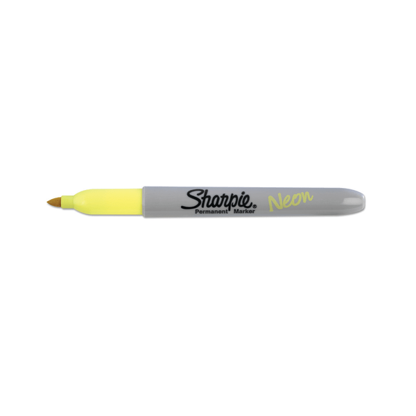 slide 1 of 1, Sharpie Fine Point Permanent Marker, Neon Yellow, 1 ct