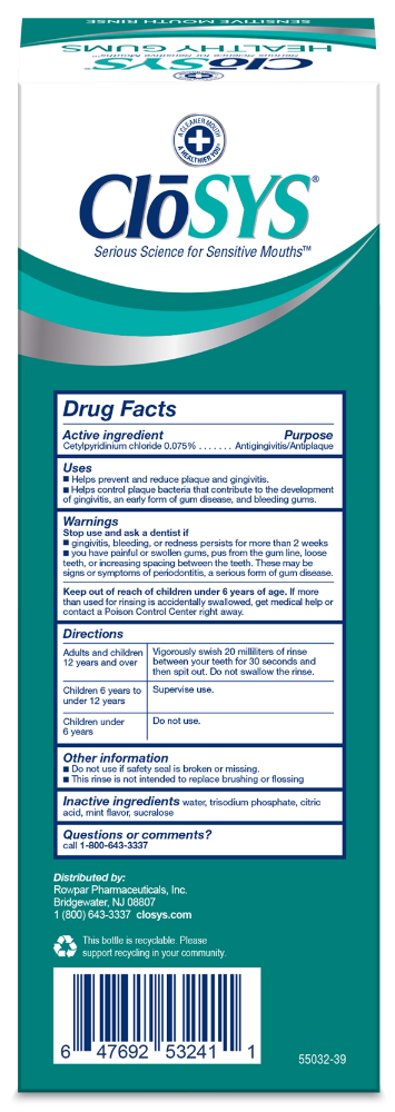 slide 3 of 5, CloSYS® Healthy Gums Gentle Mint Sensitive Mouth Rinse, 32 fl oz