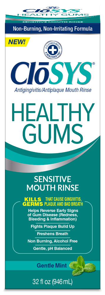 slide 4 of 5, CloSYS® Healthy Gums Gentle Mint Sensitive Mouth Rinse, 32 fl oz