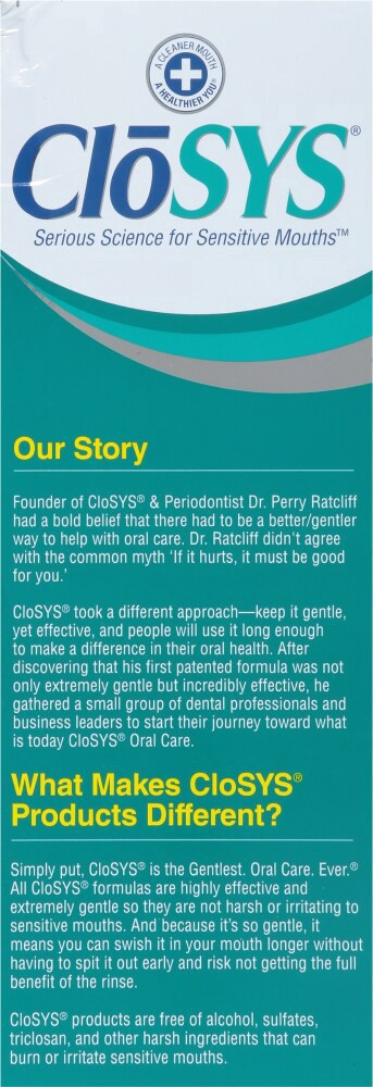 slide 5 of 5, CloSYS® Healthy Gums Gentle Mint Sensitive Mouth Rinse, 32 fl oz