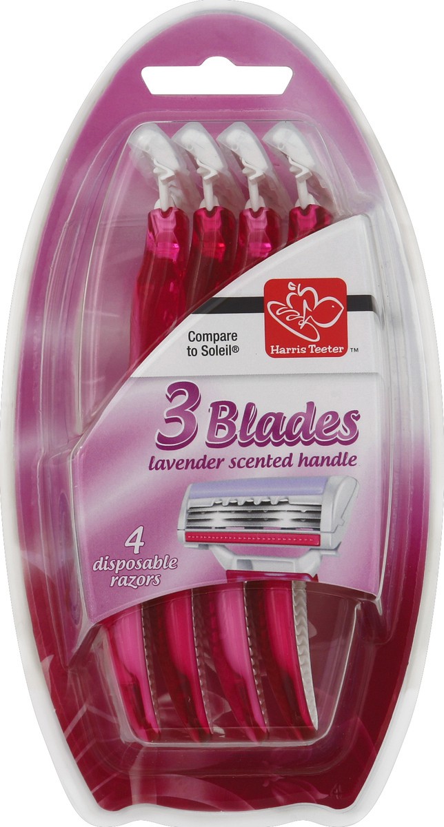 slide 2 of 2, Harris Teeter 3 Blades Disposable Razors, 4 ct