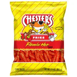 Chester's Fries Corn Snacks Flamin' Hot Flavored 3 1/8 Oz