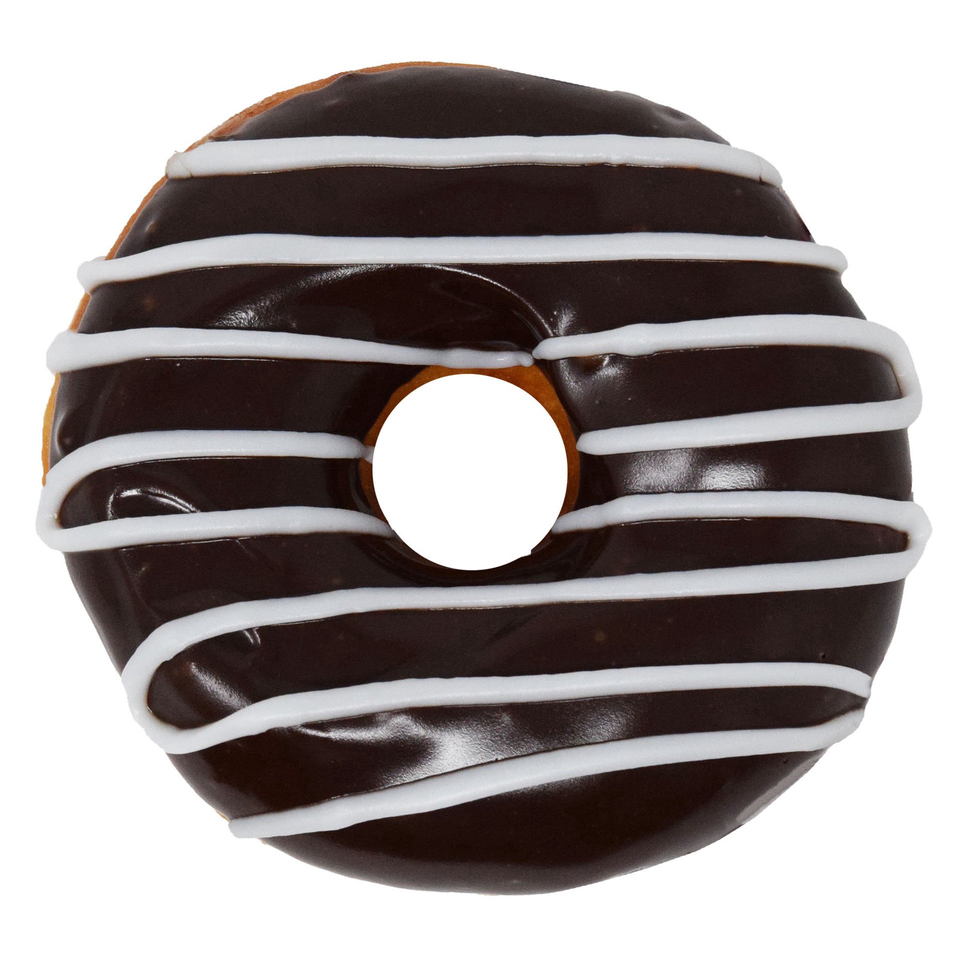 slide 1 of 1, H-E-B Chocolate Iced Zebra Donuts, 2 ct