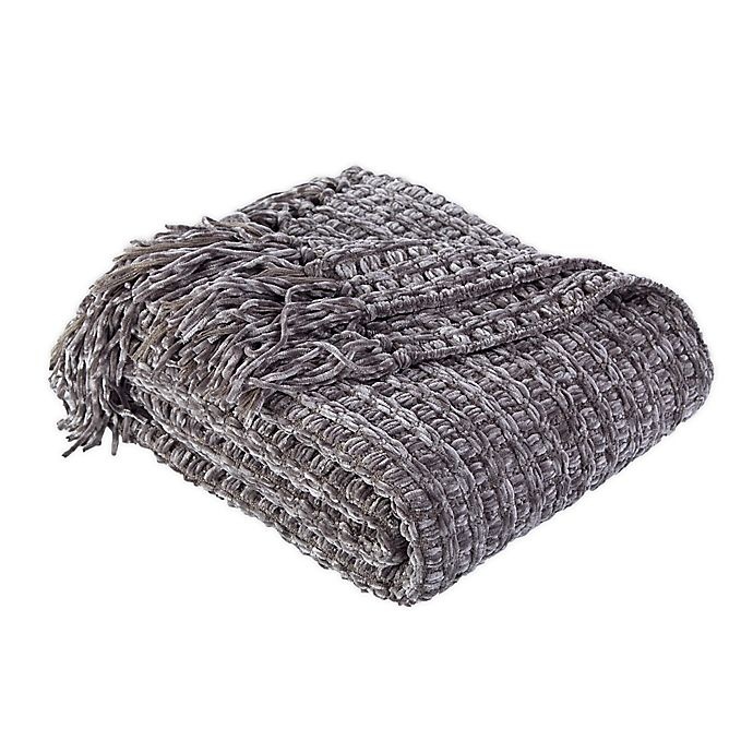 slide 1 of 3, Berkshire Blanket & Home Co. Textured Chenille Throw Blanket - Charcoal, 1 ct