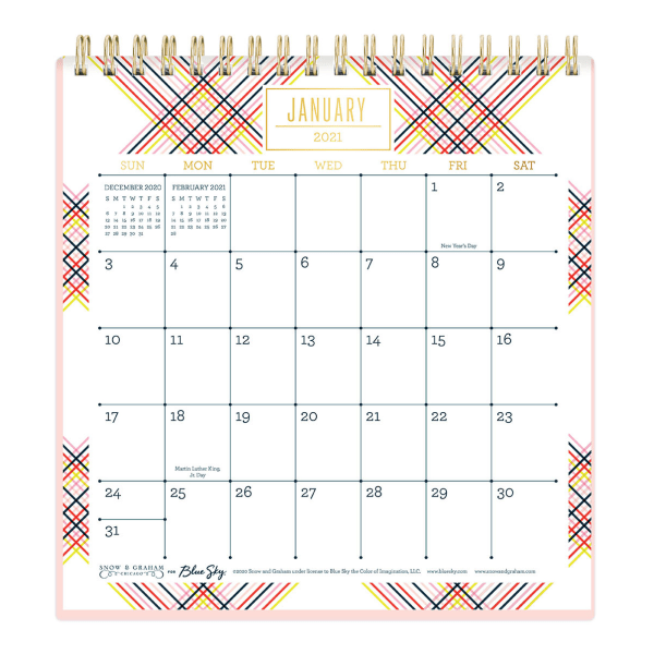 slide 1 of 1, Blue Sky Snow And Graham Monthly Desk Calendar With Stand, 6-1/16'' X 6-3/8'', Multi Tottie, January To December 2021, 121908, 1 ct