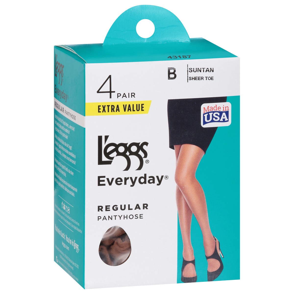slide 7 of 9, L'eggs Everyday Suntan Regular Pantyhose B Extra Value 4 ea, 4 ct